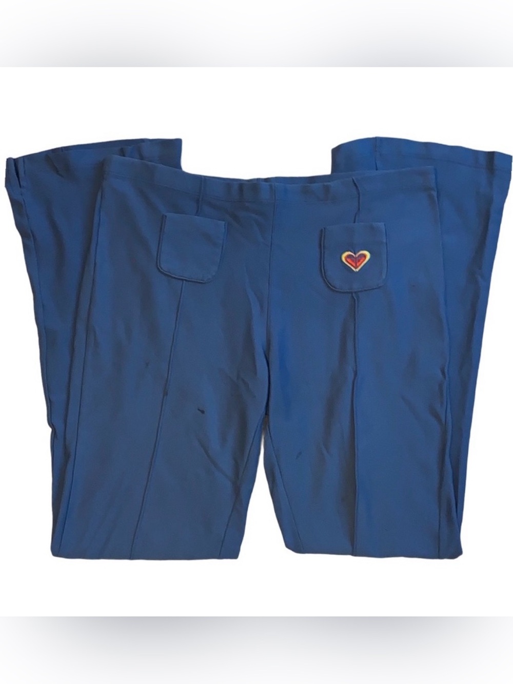 90s Vintage Roxy Heart Shaped Logo Pants Blue Yellow Red M Comfy Lounge Retro